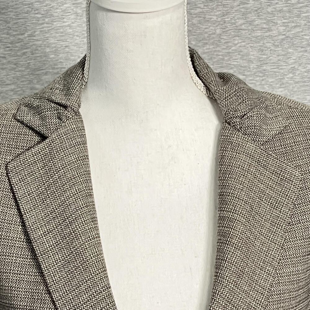 Cabi Blazer Womens 4 Brown Black Single Button 3/4 Sleeve Ruched Casual Career - Picture 4 of 16